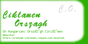 ciklamen orszagh business card